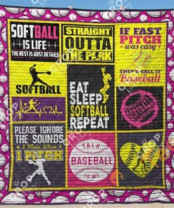 Softball 7 Quilt Blanket Bedding Set