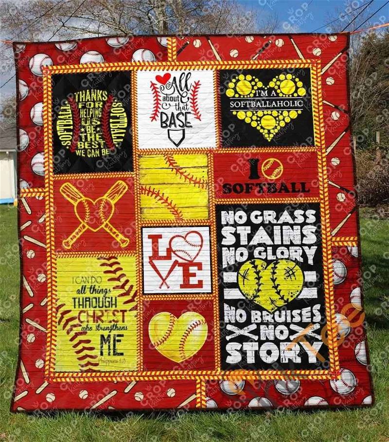 Softball 8 Quilt Blanket Bedding Set