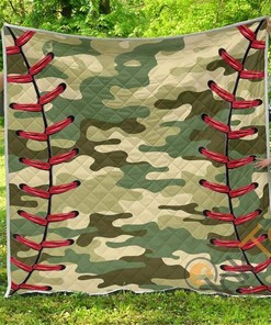 Softball Camouflage Premium Quilt Blanket Bedding Set