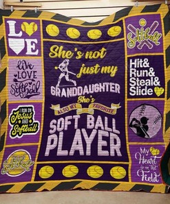 Softball Granddaughter Quilt Blanket Bedding Set
