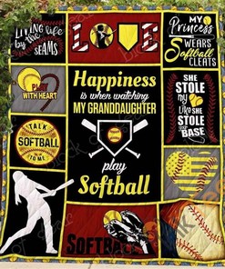 Softball Grandma Quilt Blanket Bedding Set