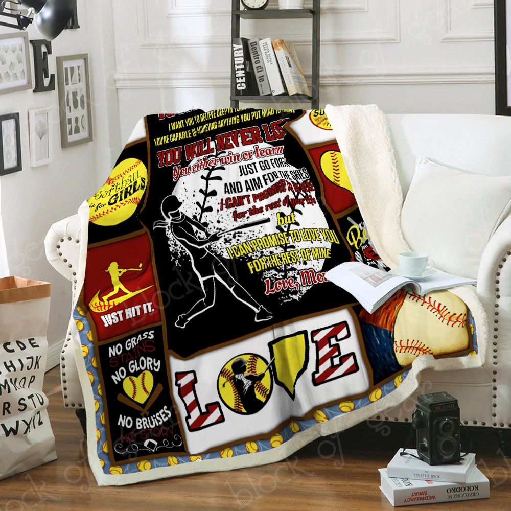 Softball I Can Promise To Love You For The Rest Of Mine Personalized Quilt Blanket Bedding Set
