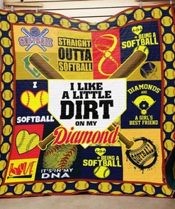 Softball I Like A Little Dirt On My Diamond Quilt Blanket Bedding Set Perfect Gifts For Softball Lover