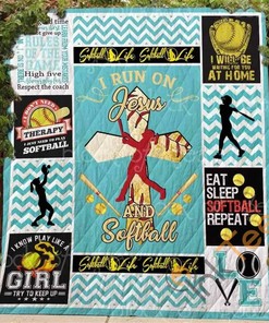 Softball Quilt Blanket And Bedding Set Option