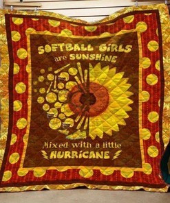 Softball Sunflower Quilt Blanket Bedding Set for Home Décor