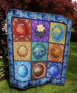 Solar System Nine Planets Quilt Blanket Great Customized Blanket Gifts For Birthday Christmas Thanksgiving