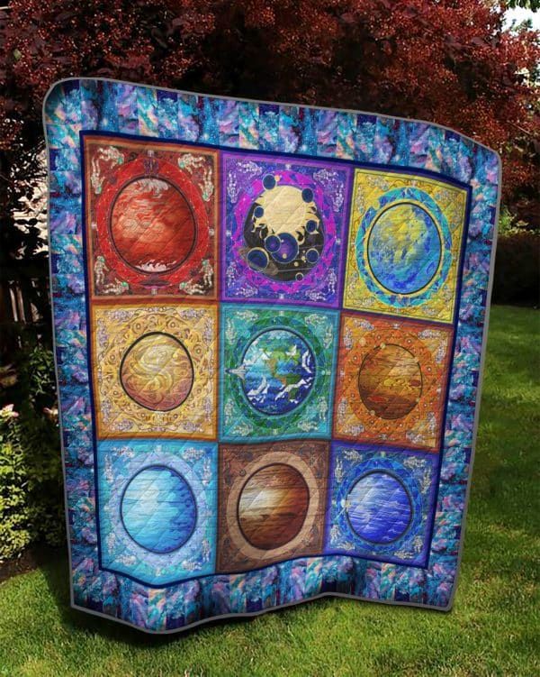 Solar System Nine Planets Quilt Blanket Great Customized Blanket Gifts For Birthday Christmas Thanksgiving