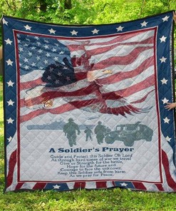 Soldier's Prayer Quilt Blanket Bedding Set