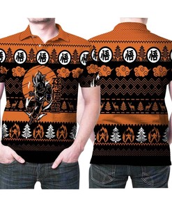 Son Goku Super Saiyan Fighting Dragon Ball Christmas Knitting Pattern 3D All Over Print Polo Shirt