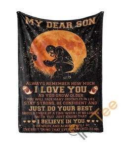 Son I Believe In You Sherpa Fleece Blanket Gifts for Family, for Couple