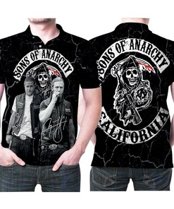 Son Of Anarchy California Casts Signatures Printed 3D All Over Print Polo Shirt