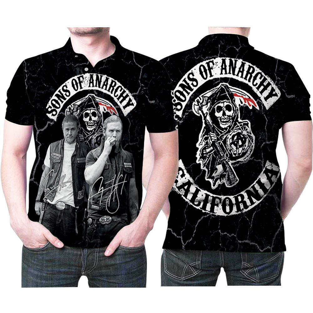 Son Of Anarchy California Casts Signatures Printed 3D All Over Print Polo Shirt