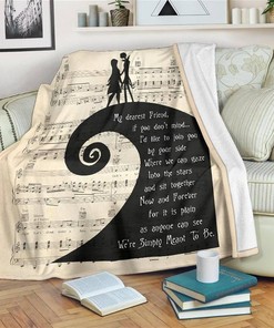 Song Lyric The Nightmare Before Christmas Sherpa Fleece Blanket Gifts for Family, for Couple