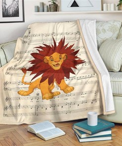 Song Lyrics Simba Lion King Sherpa Fleece Blanket Gifts for Family, for Couple