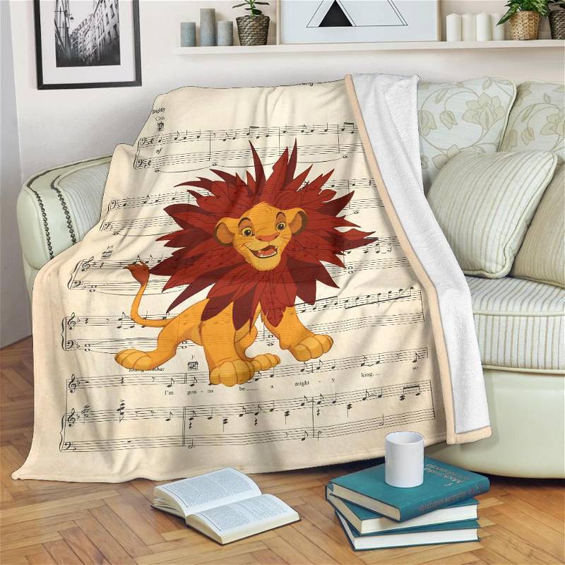 Song Lyrics Simba Lion King Sherpa Fleece Blanket Gifts for Family, for Couple