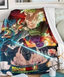 Songoku Dragon Ball Super Broly Sherpa Fleece Blanket Gifts for Family, for Couple