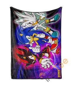 Sonic The Hedgehog Sherpa Fleece Blanket Gifts for Family