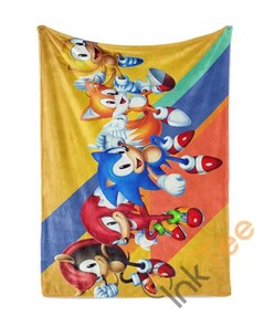 Sonic The Hedgehog Sherpa Fleece Blanket Gifts for Family, for Couple