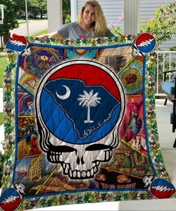 South Carolina On The Skull Quilt Blanket Bedding Set Great Customized Blanket Gifts For Birthday Christmas Thanksgiving