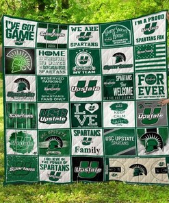South Carolina Upstate Spartans Ncaa Quilt Blanket Bedding Set