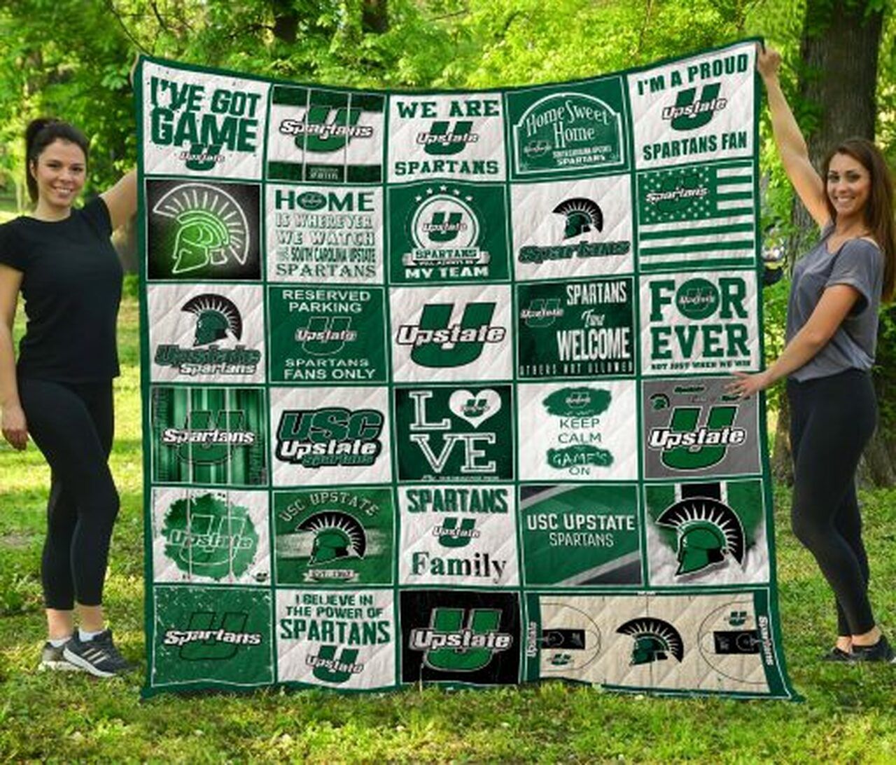 South Carolina Upstate Spartans Ncaa Quilt Blanket Bedding Set