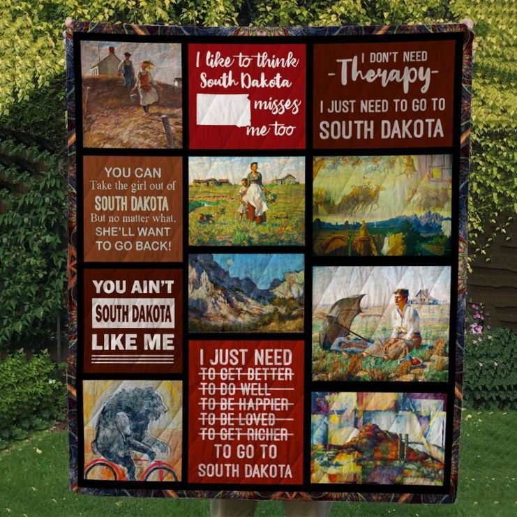 South Dakota Quilt Blanket Bedding Set for Home Décor