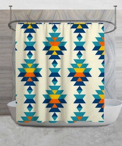 South Western Shower Curtains, Native American Inspired Shower Curtain, Tribal Aztec Decor, Modern Navajo Bathroom, Ethnic Diamonds Bath