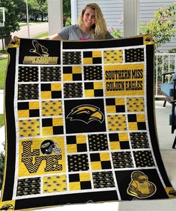 Southern Miss Golden Eagles Quilt Blanket Bedding Set