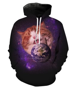 Space Earth Cat Epic Galaxy Cat Hoodie 3D
