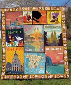 Spain Quilt Blanket Bedding Set