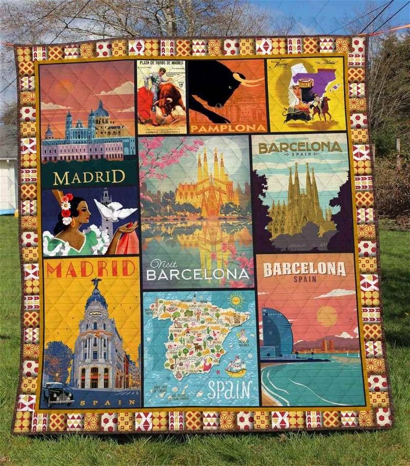 Spain Quilt Blanket Bedding Set