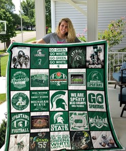 Spartans Football Ncaa Michigan State Spartans Combined Quilt Blanket Bedding Set