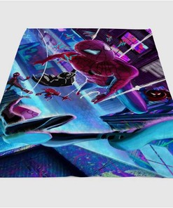 Spider Man Into The Spider Sherpa Fleece Blanket Gifts for Family, for Couple