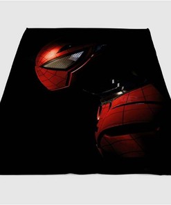 Spider Man Suit Helmet Sherpa Fleece Blanket Gifts for Family, for Couple