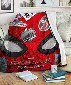 Spider-man Far From Home Fleece Sherpa Fleece Blanket Gifts for Family, for Couple