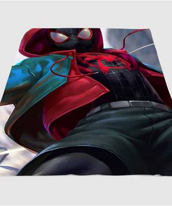 Spiderman Miles Moreles Sherpa Fleece Blanket Gifts for Family, for Couple