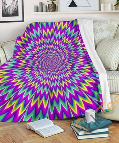 Spiky Spiral Moving Optical Illusion Sherpa Fleece Blanket Gifts for Family, for Couple