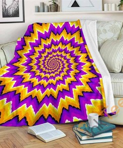 Spiral Expansion Moving Optical Illusion Sherpa Fleece Blanket Gifts for Family, for Couple