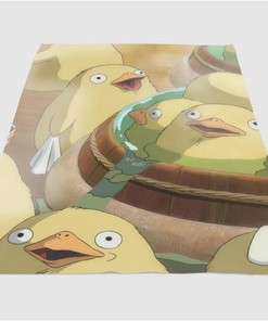 Spiried Away Animal Cute Scene Sherpa Fleece Blanket Gifts for Family, for Couple