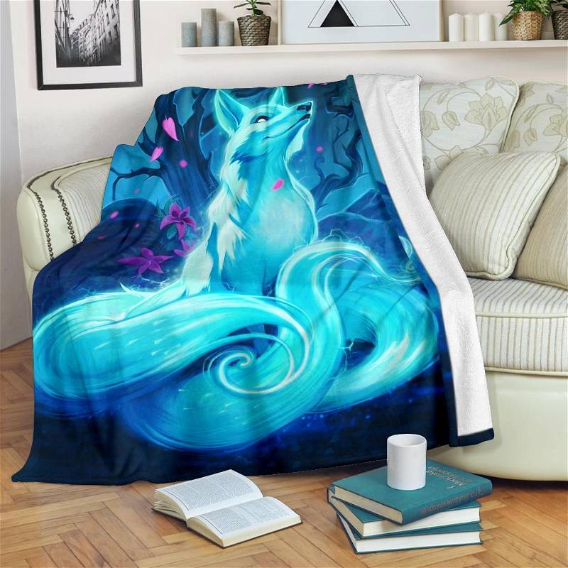 Spirit Fox Amazing Fox Lover Sherpa Fleece Blanket Gifts for Family, for Couple