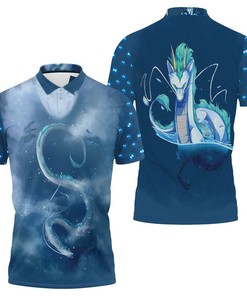 Spirited Away No Face Kaonashi Dragon Haku 3D All Over Print Polo Shirt