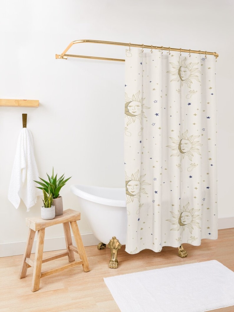 Spiritual Sun And Moon Personalized Shower Curtain For Tarot Themed Bathroom Decor - Image 2