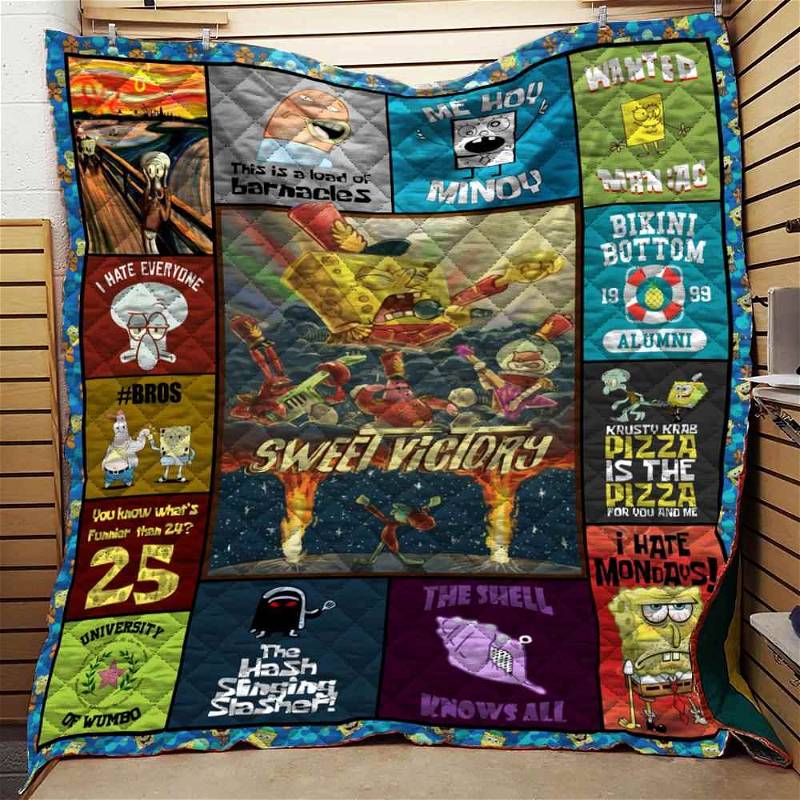 SpongeBob SquarePants Quilt Blanket and Bedding Set with 2 Pillowcases