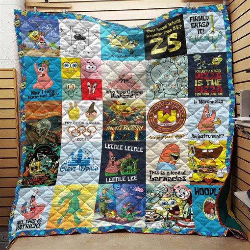 Spongebob Collage Personalized Quilt Blanket Bedding Set