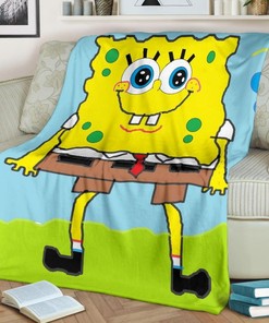 Spongebob Fleece Blanket Gift For Fan, Quilt Blanket Bedding Set Gift69