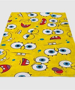 Spongebob Sherpa Fleece Blanket Gifts for Family, for Couple