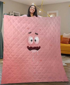 Spongebob Squarepants Quilt Blanket Bedding Set, Gift For Fan, Funny Patrick Star Quilt Blanket Bedding Set