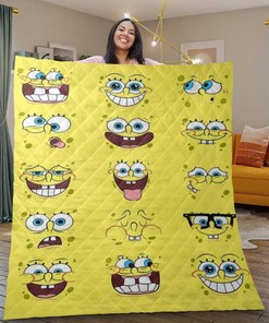 Spongebob Squarepants Quilt Blanket Bedding Set, Gift For Fan, Funny Spongebob Quilt Blanket Bedding Set