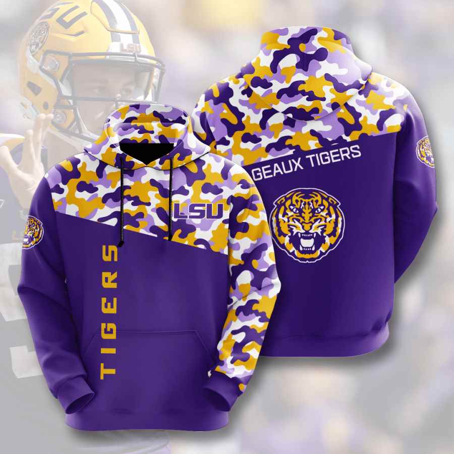 Sports American Football Ncaaf Lsu Tigers Usa Sport All Over Print Hoodie 3D 1