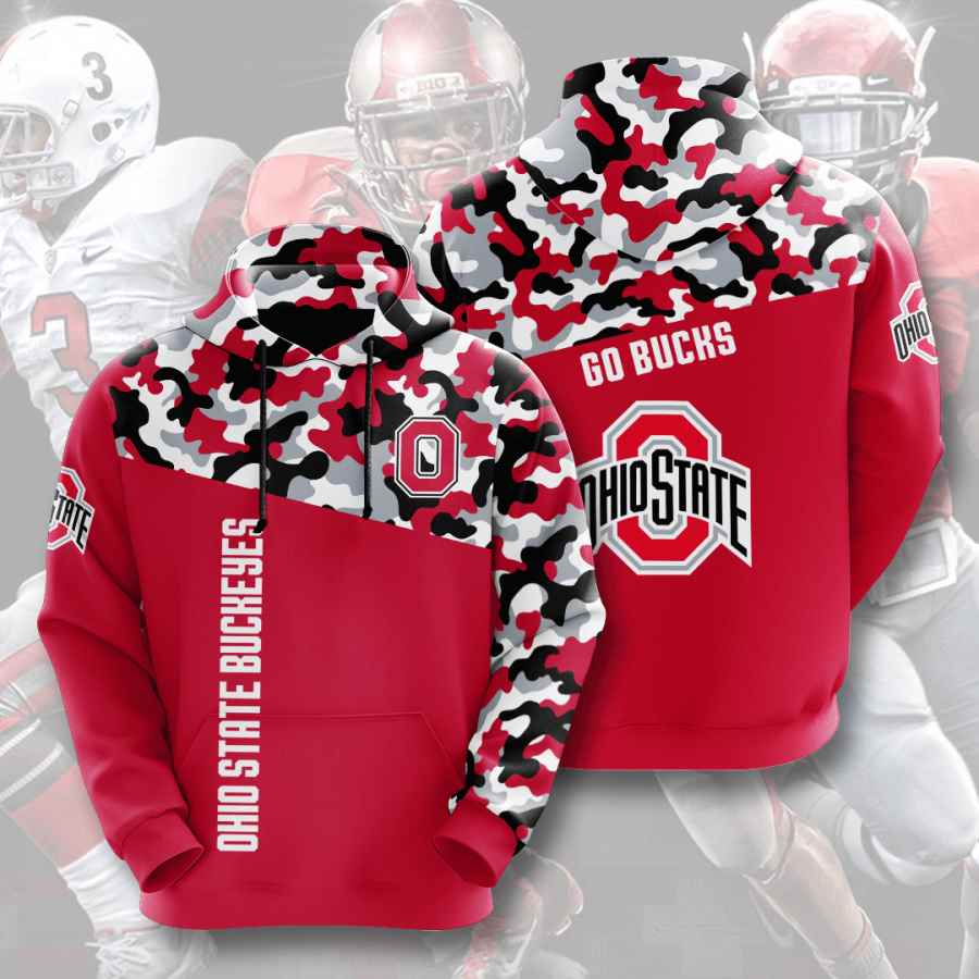 Sports American Football Ncaaf Ohio State Buckeyes Usa All Over Print Hoodie 3D